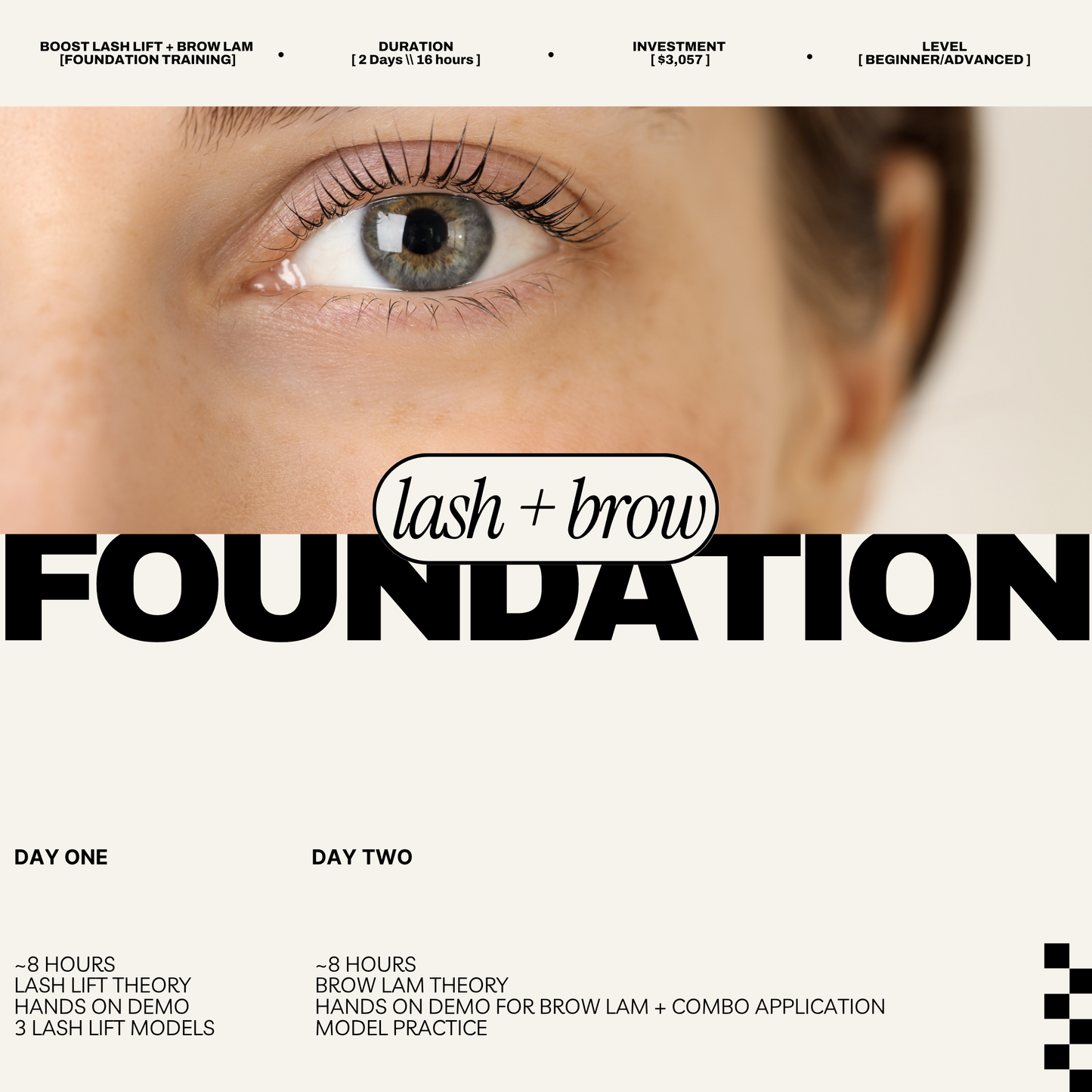 BOOST | 1:1 Lash Lift + Brow Lamination Training